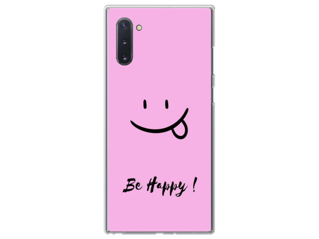 Husa Silicon HQCover compatibila cu Samsung Galaxy Note 10, model Be Happy, rezistenta la socuri si zgarieturi, SP1M00033