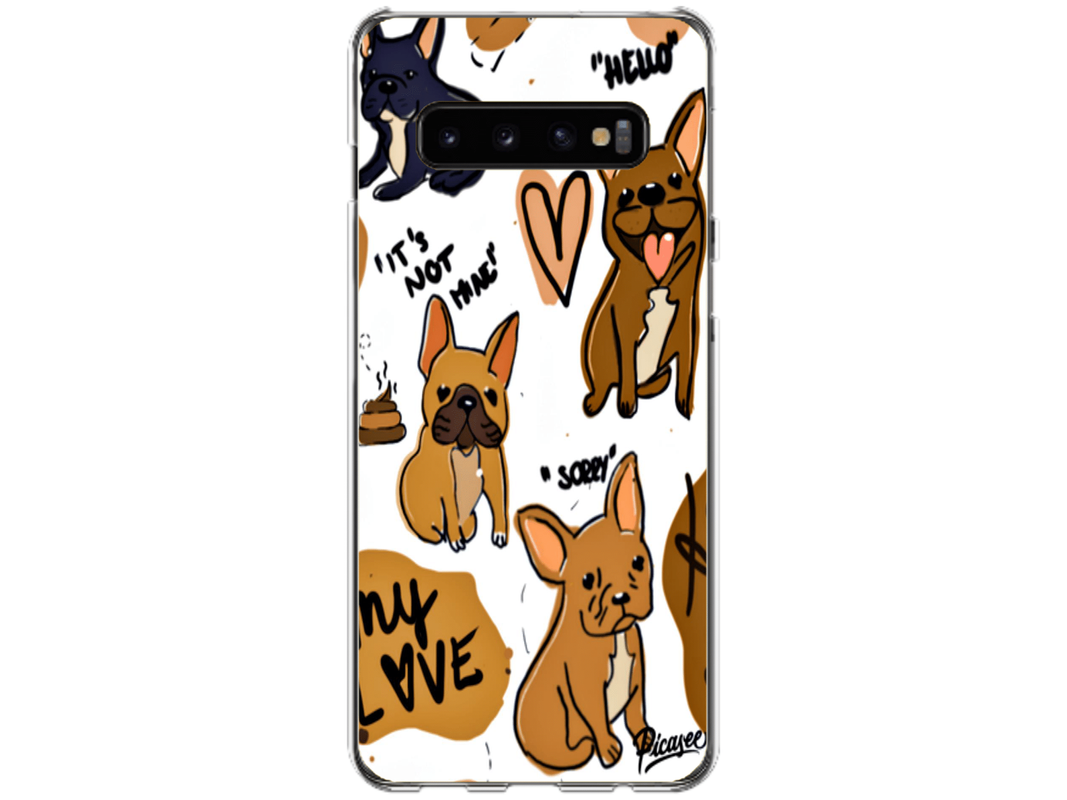 Husa Silicon HQCover compatibila cu Samsung Galaxy S10 Plus, model Dogs, rezistenta la socuri si zgarieturi, SP1M00042