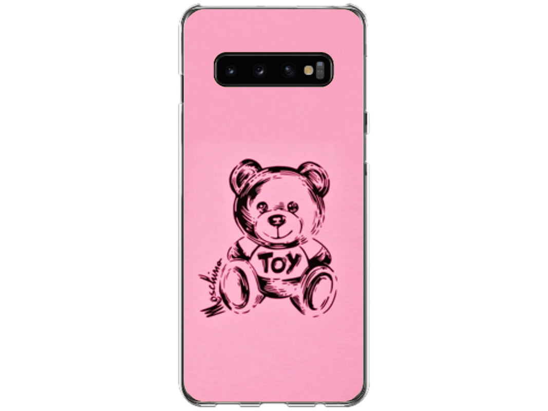Husa Silicon HQCover compatibila cu Samsung Galaxy S10, model Urs Roz, rezistenta la socuri si zgarieturi, SP1M00049