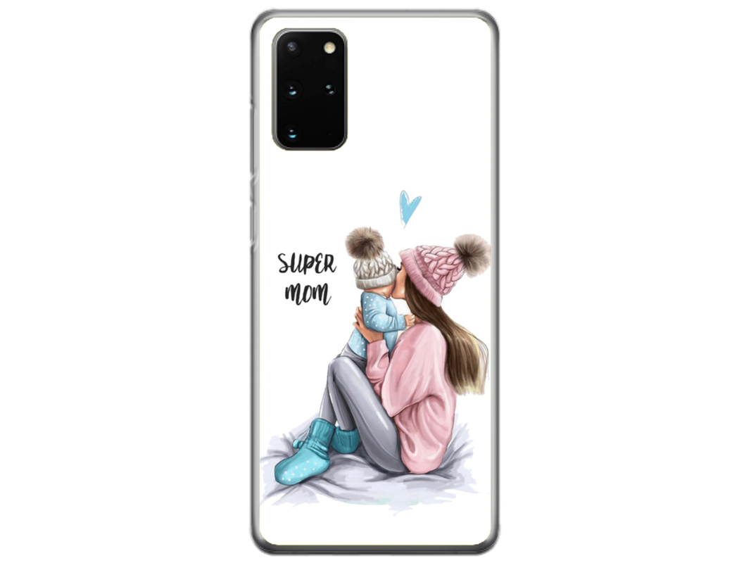 Husa Silicon HQCover compatibila cu Samsung Galaxy S20 Plus, model Super Mom, rezistenta la socuri si zgarieturi, SP1M00030
