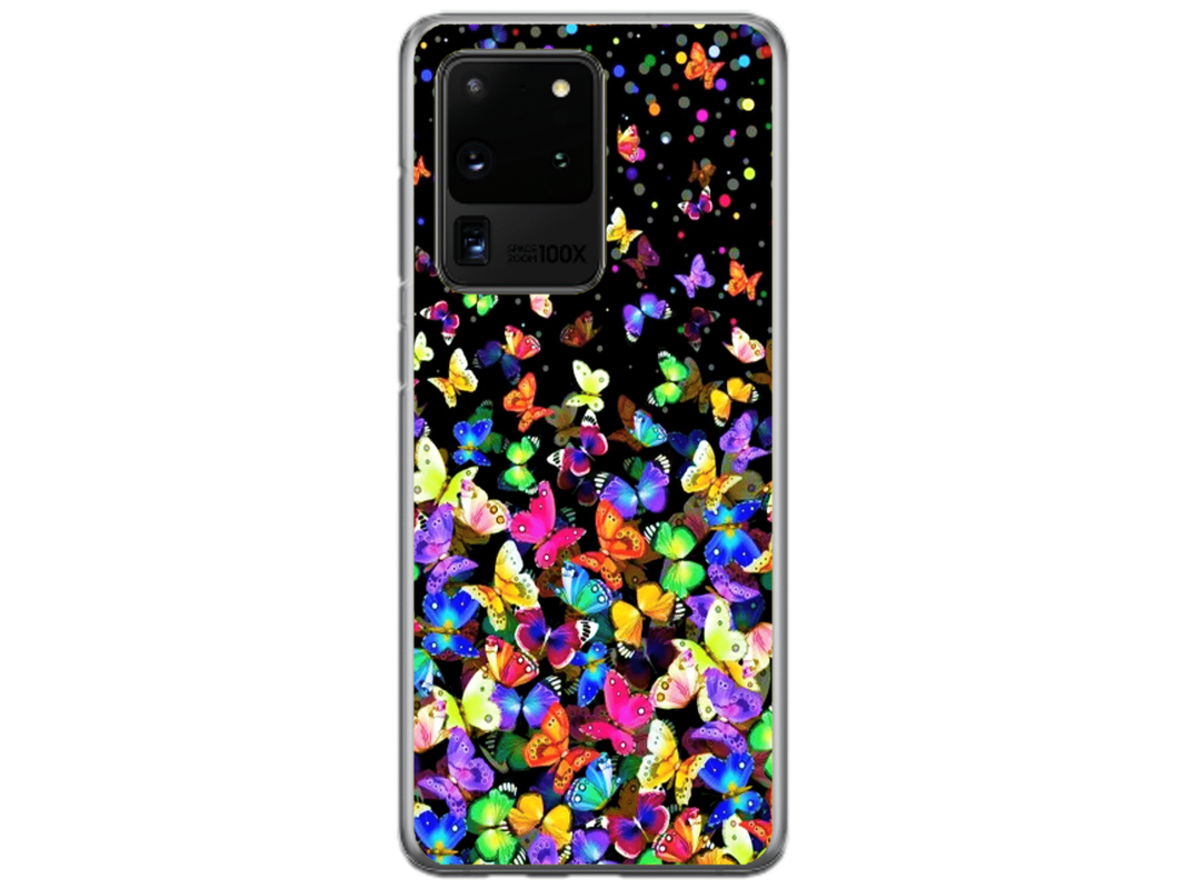 Husa Silicon HQCover compatibila cu Samsung Galaxy S20 Ultra, model Fluturi, rezistenta la socuri si zgarieturi, SP1M00023