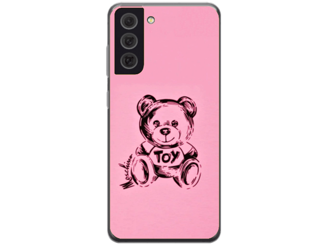 Husa Silicon HQCover compatibila cu Samsung Galaxy S22 5G, model Urs Roz, rezistenta la socuri si zgarieturi, SP1M00049