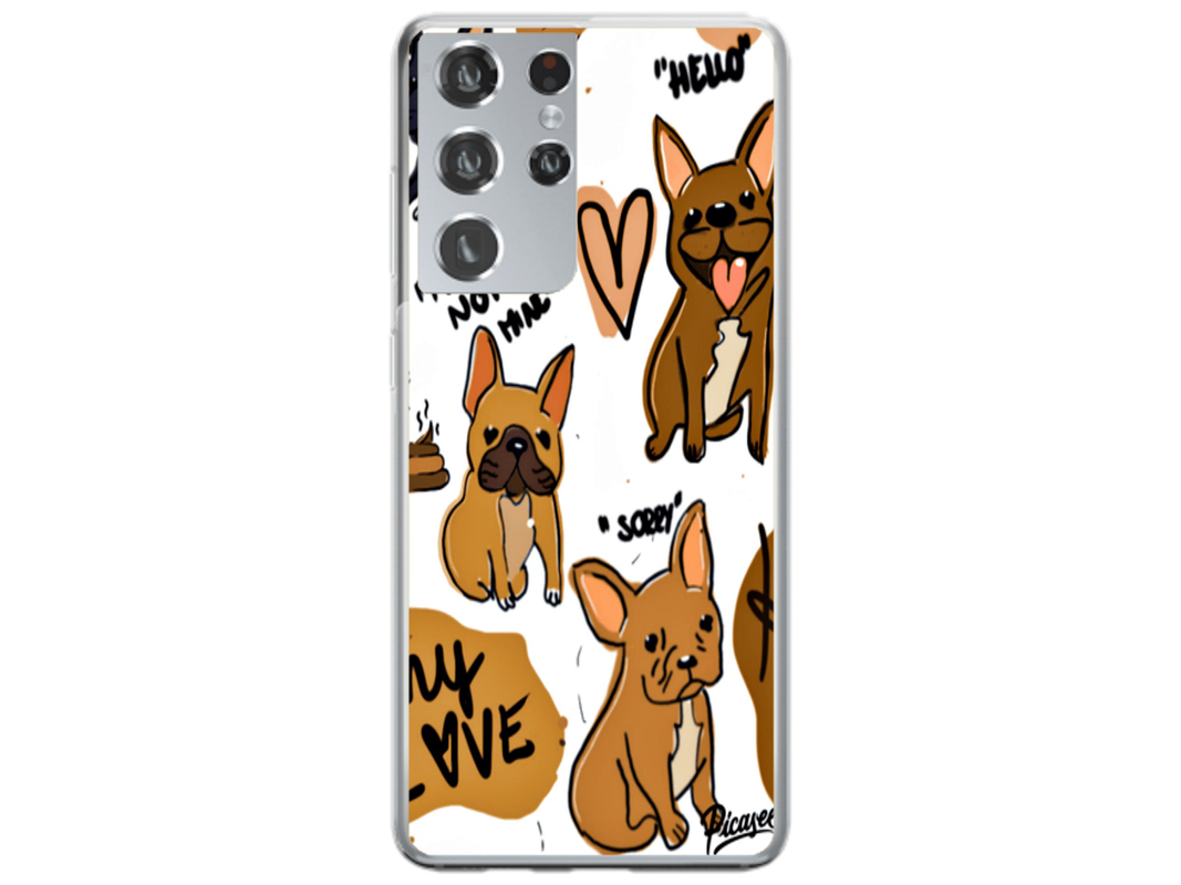 Husa Silicon HQCover compatibila cu Samsung Galaxy S23 Ultra, model Dogs, rezistenta la socuri si zgarieturi, SP1M00042