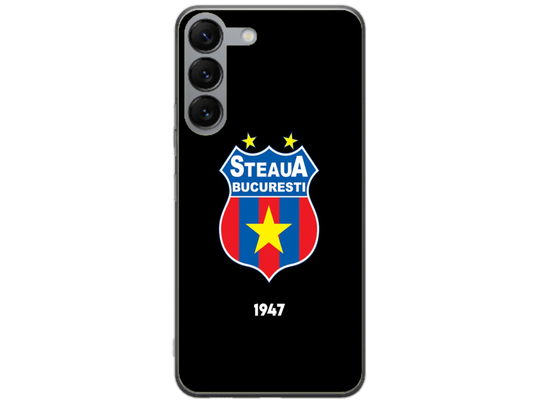Husa Silicon HQCover compatibila cu Samsung Galaxy S23, model Steaua Bucuresti, rezistenta la socuri si zgarieturi, SP1M00004