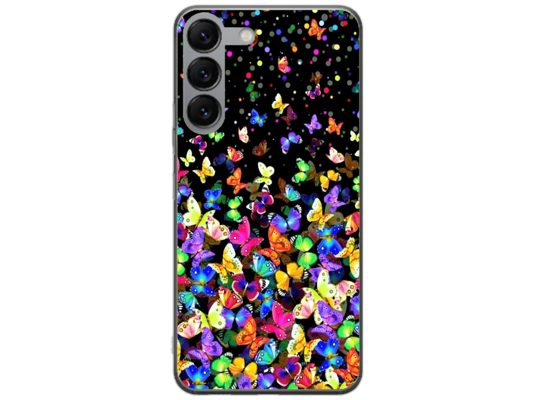 Husa Silicon HQCover compatibila cu Samsung Galaxy S24, model Fluturi, rezistenta la socuri si zgarieturi, SP1M00023