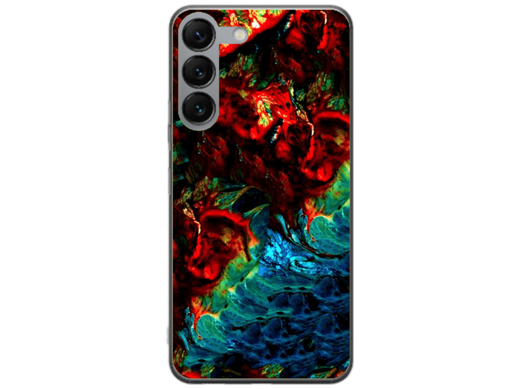 Husa Silicon HQCover compatibila cu Samsung Galaxy S23 Plus, model Explozie de culori v2, rezistenta la socuri si zgarieturi, SP1M00043