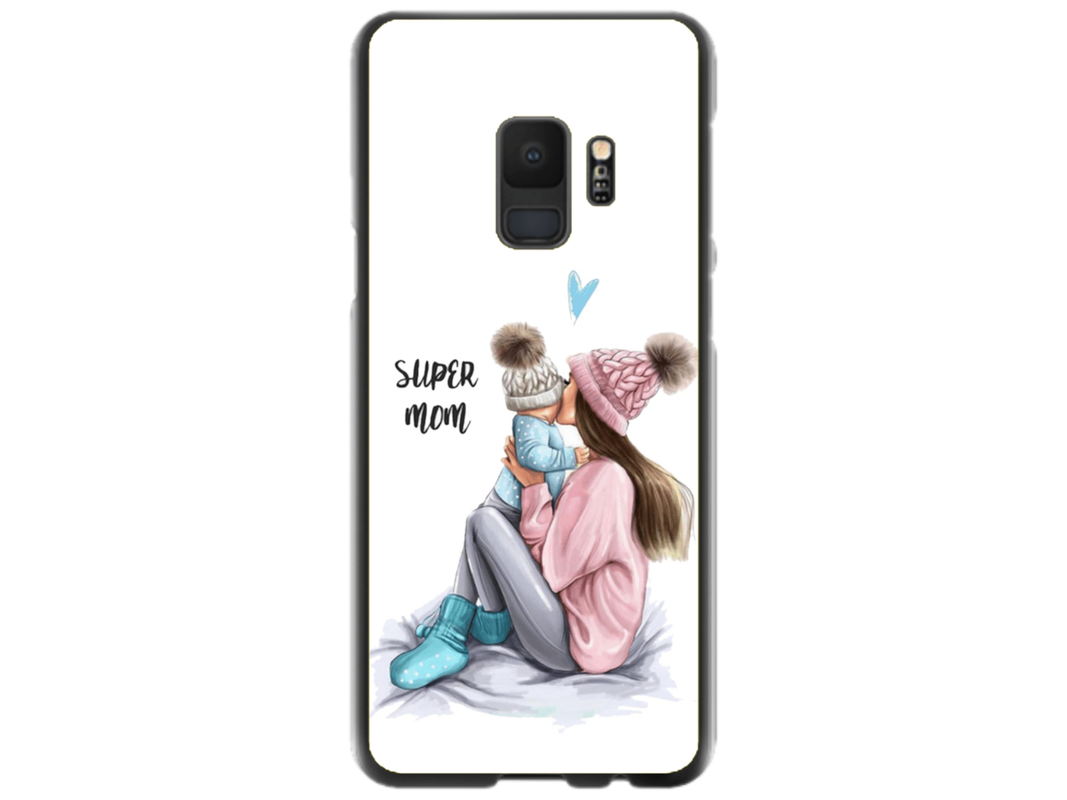 Husa Silicon HQCover compatibila cu Samsung Galaxy S9, model Super Mom, rezistenta la socuri si zgarieturi, SP1M00030