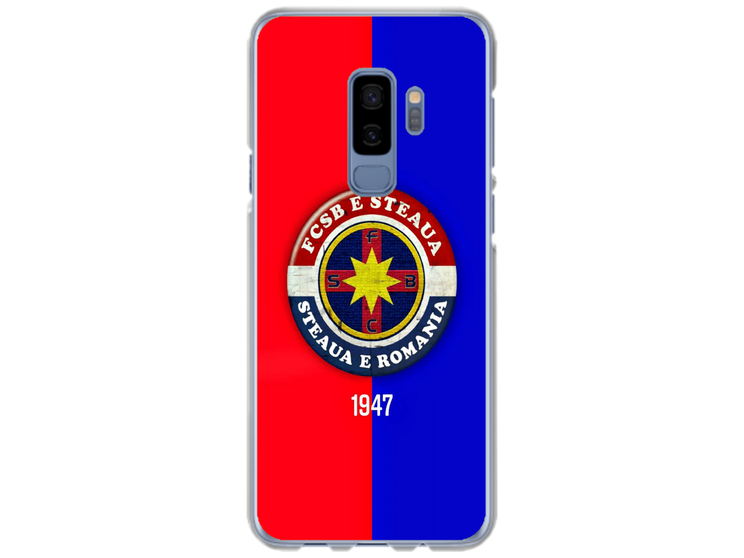 Husa Silicon HQCover compatibila cu Samsung Galaxy S9 Plus, model FCSB Steaua, rezistenta la socuri si zgarieturi, SP1M00003