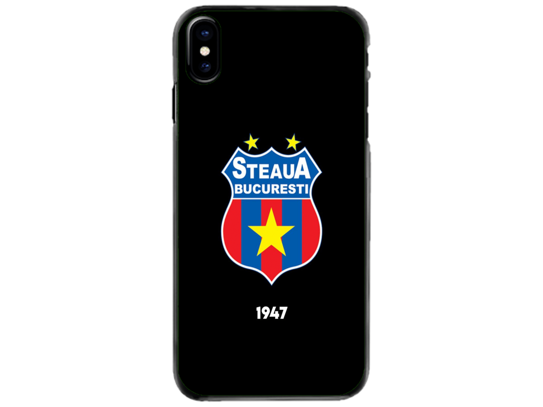 Husa Silicon HQCover compatibila cu Apple iPhone XS, model Steaua Bucuresti, rezistenta la socuri si zgarieturi, SP1M00004