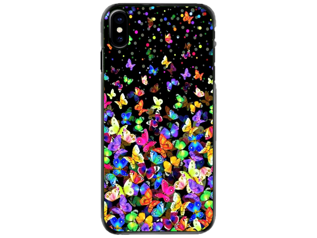 Husa Silicon HQCover compatibila cu Apple iPhone XS, model Fluturi, rezistenta la socuri si zgarieturi, SP1M00023