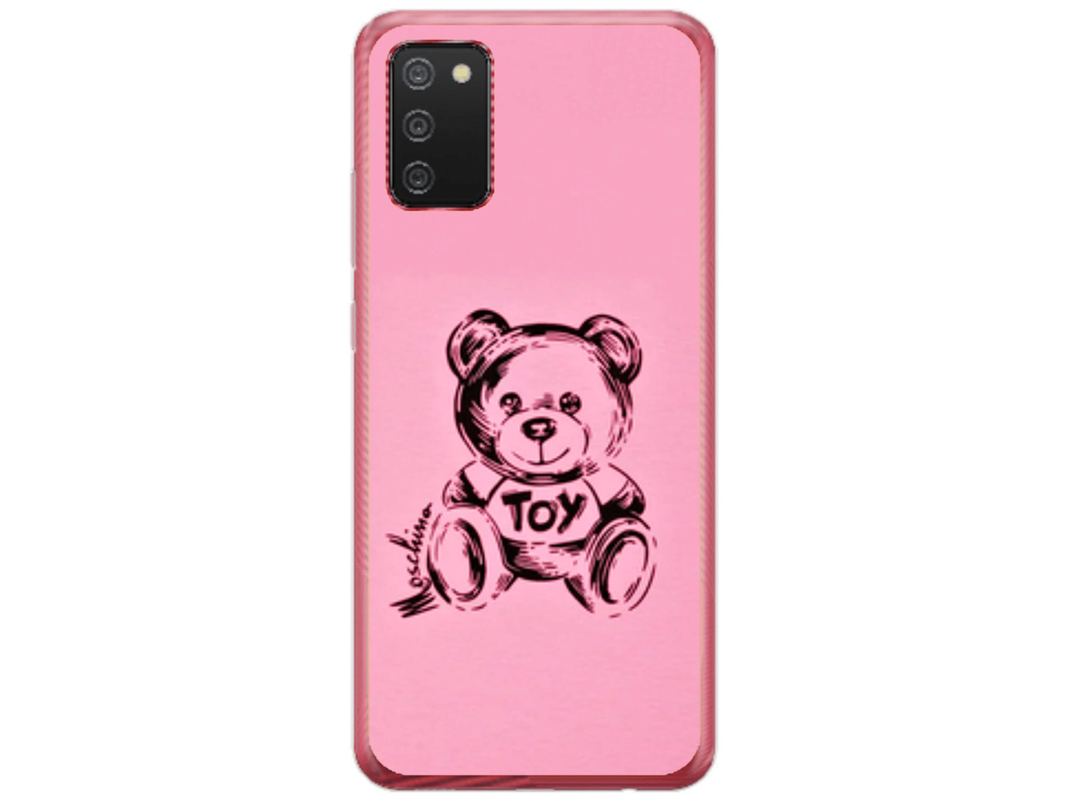 Husa Silicon HQCover compatibila cu Samsung Galaxy A03s, model Urs Roz, rezistenta la socuri si zgarieturi, SP1M00049