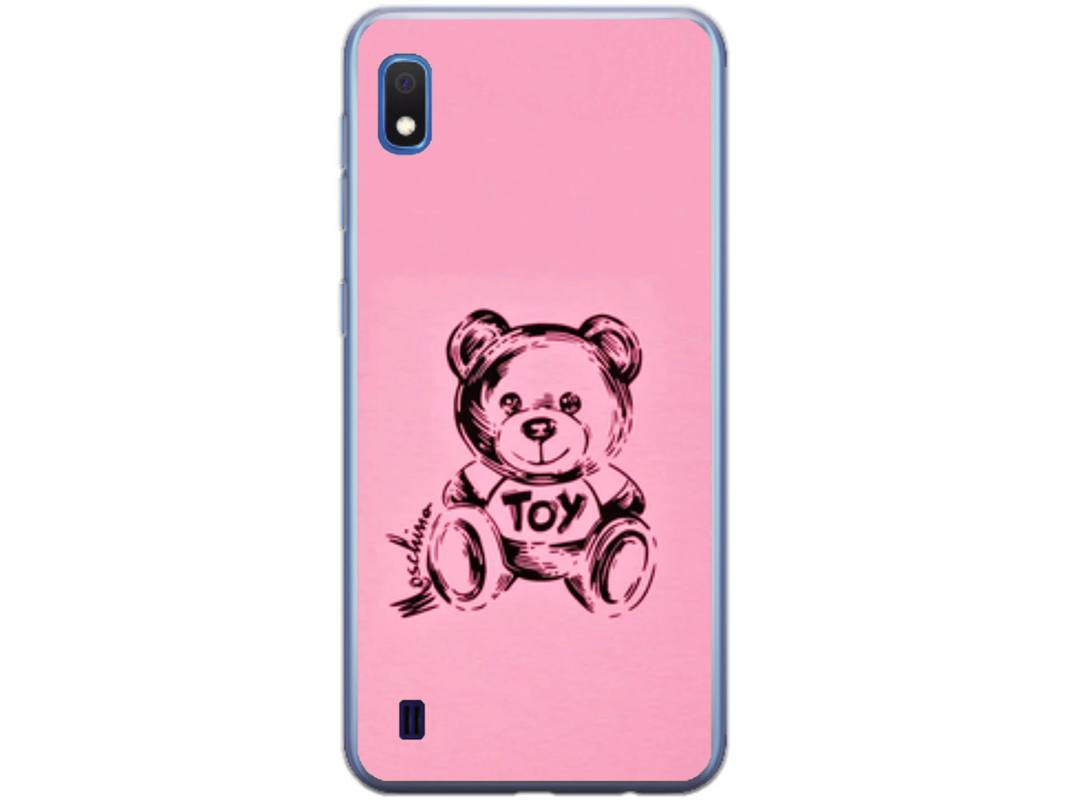 Husa Silicon HQCover compatibila cu Samsung Galaxy A10, model Urs Roz, rezistenta la socuri si zgarieturi, SP1M00049