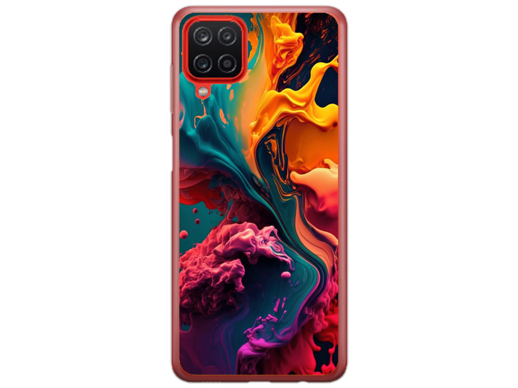 Husa Silicon HQCover compatibila cu Samsung Galaxy A22 5G, model Explozie de culori v1, rezistenta la socuri si zgarieturi, SP1M00029
