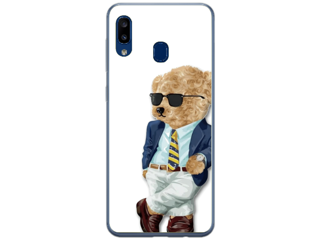 Husa Silicon HQCover compatibila cu Samsung Galaxy A40, model Urs Cool, rezistenta la socuri si zgarieturi, SP1M00012