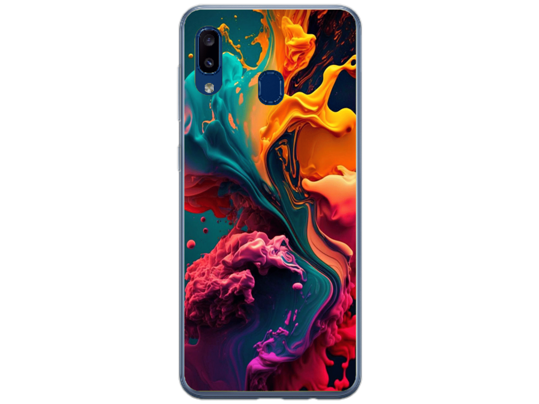 Husa Silicon HQCover compatibila cu Samsung Galaxy A40, model Explozie de culori v1, rezistenta la socuri si zgarieturi, SP1M00029