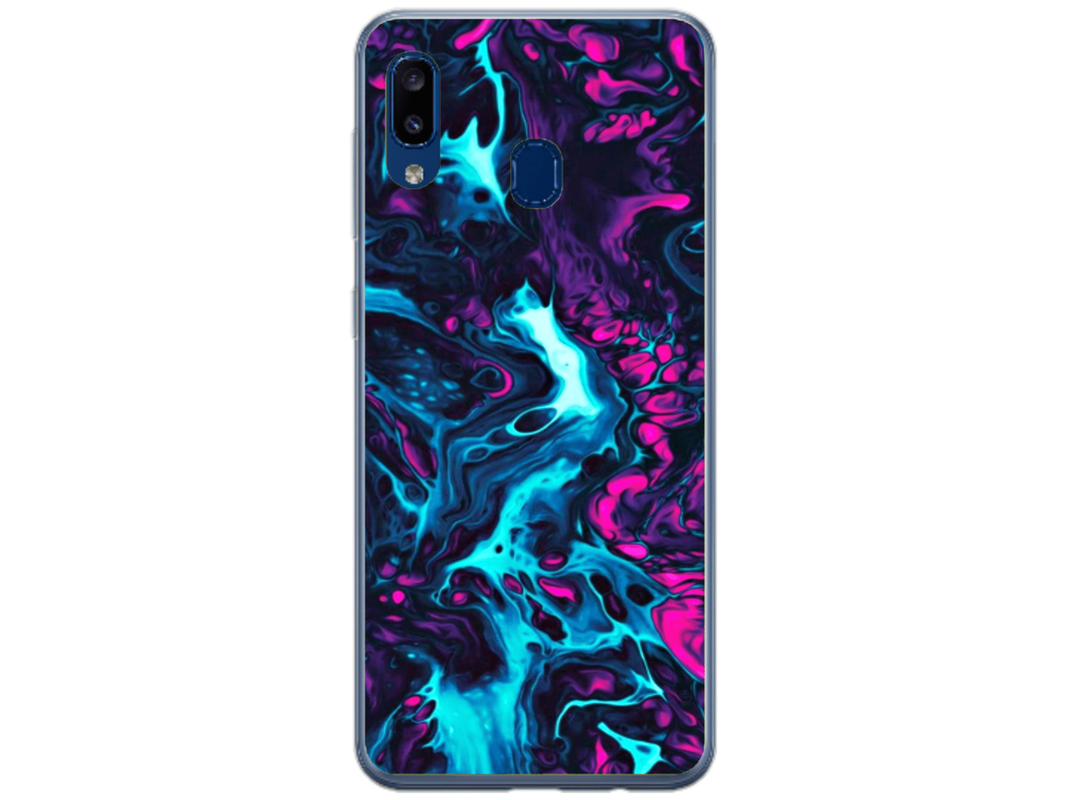 Husa Silicon HQCover compatibila cu Samsung Galaxy A20e, model Explozie de culori v3, rezistenta la socuri si zgarieturi, SP1M00044