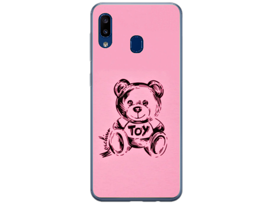 Husa Silicon HQCover compatibila cu Samsung Galaxy A20e, model Urs Roz, rezistenta la socuri si zgarieturi, SP1M00049
