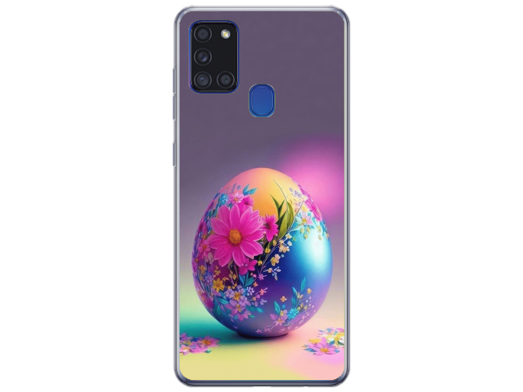 Husa Silicon HQCover compatibila cu Samsung Galaxy A21s, model Easter Egg, rezistenta la socuri si zgarieturi, SP1M00002