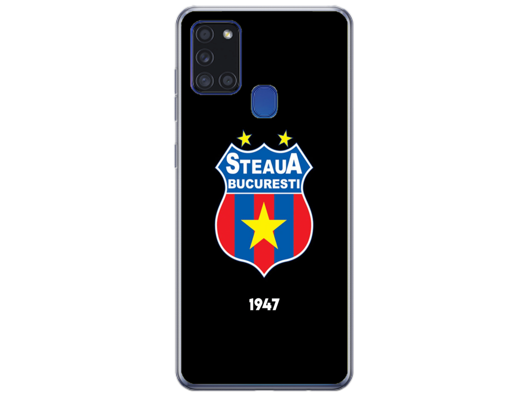 Husa Silicon HQCover compatibila cu Samsung Galaxy A21s, model Steaua Bucuresti, rezistenta la socuri si zgarieturi, SP1M00004