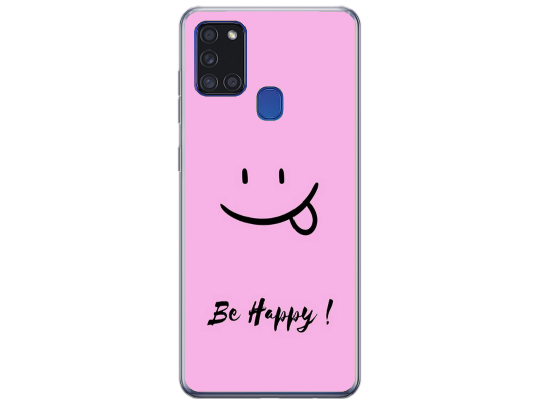Husa Silicon HQCover compatibila cu Samsung Galaxy A21s, model Be Happy, rezistenta la socuri si zgarieturi, SP1M00033