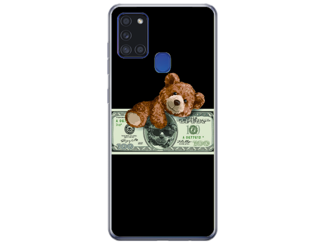 Husa Silicon HQCover compatibila cu Samsung Galaxy A21s, model Urs Cool v2, rezistenta la socuri si zgarieturi, SP1M00034