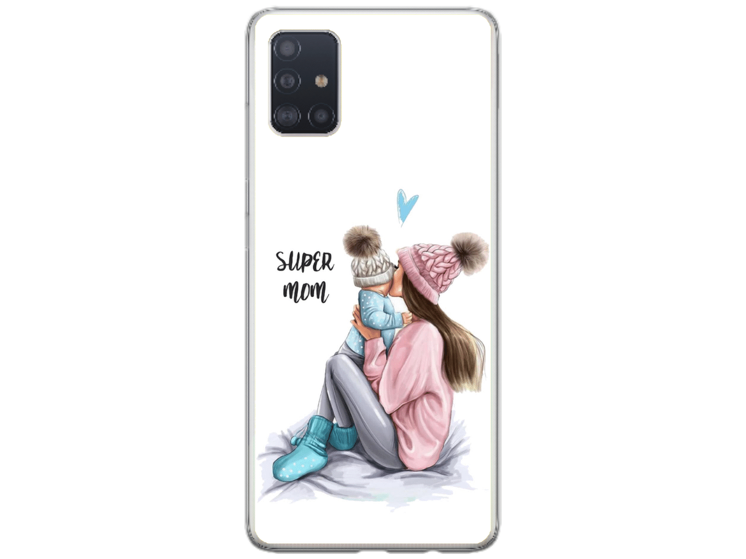 Husa Silicon HQCover compatibila cu Samsung Galaxy A71, model Super Mom, rezistenta la socuri si zgarieturi, SP1M00030