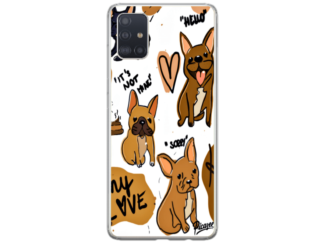 Husa Silicon HQCover compatibila cu Samsung Galaxy A71, model Dogs, rezistenta la socuri si zgarieturi, SP1M00042