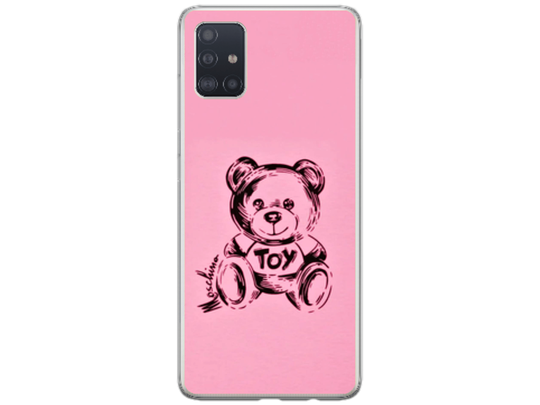 Husa Silicon HQCover compatibila cu Samsung Galaxy A71, model Urs Roz, rezistenta la socuri si zgarieturi, SP1M00049