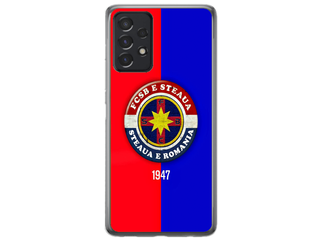Husa Silicon HQCover compatibila cu Samsung Galaxy A72, model FCSB Steaua, rezistenta la socuri si zgarieturi, SP1M00003