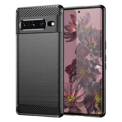 Husa de protectie Techsuit Carbon Siliconecompatibila cu Google Pixel 7 Pro, acoperire spate, negru