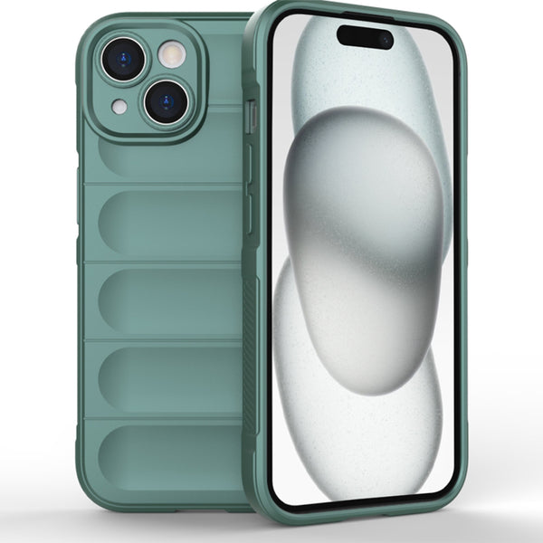 Husa de protectie Techsuit Magic Shield compatibila cu Apple iPhone 15, acoperire spate, verde