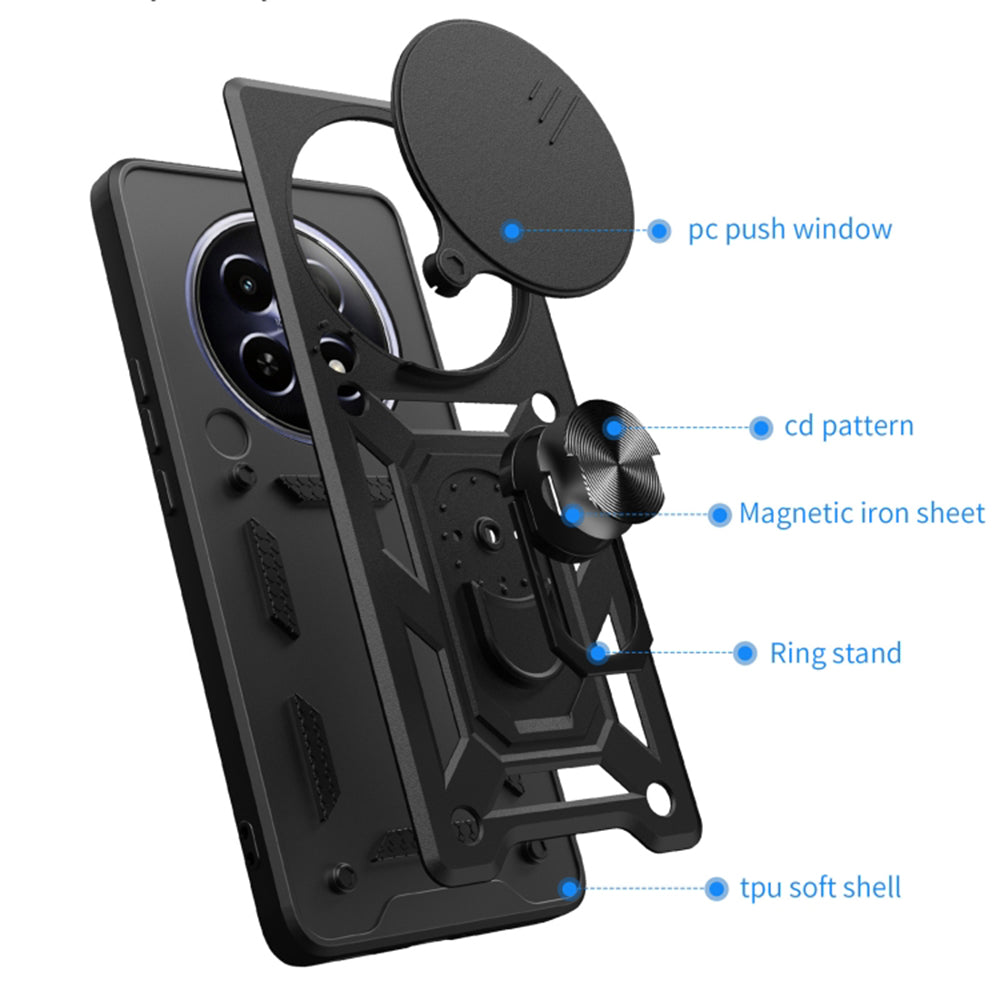 Husa de protectie Techsuit CamShield Series compatibila cu Honor Magic6 Pro, acoperire spate, negru
