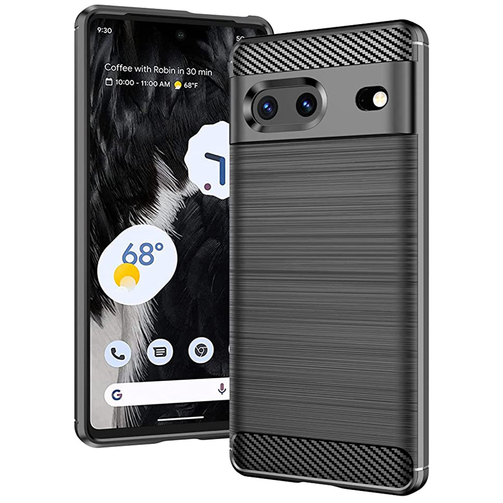Husa de protectie Techsuit Carbon Siliconecompatibila cu Google Pixel 7, acoperire spate, negru
