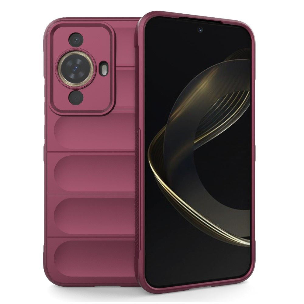 Husa de protectie Techsuit Magic Shield compatibila cu Huawei nova 12s, acoperire spate, visiniu