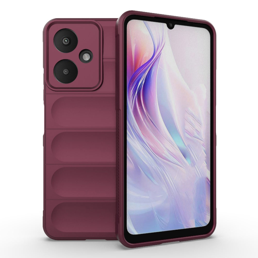 Husa de protectie Techsuit Magic Shield compatibila cu Xiaomi Redmi Poco M6, acoperire spate, visiniu