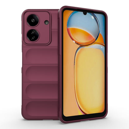 Husa de protectie Techsuit Magic Shield compatibila cu Xiaomi Redmi Poco C65, acoperire spate, visiniu