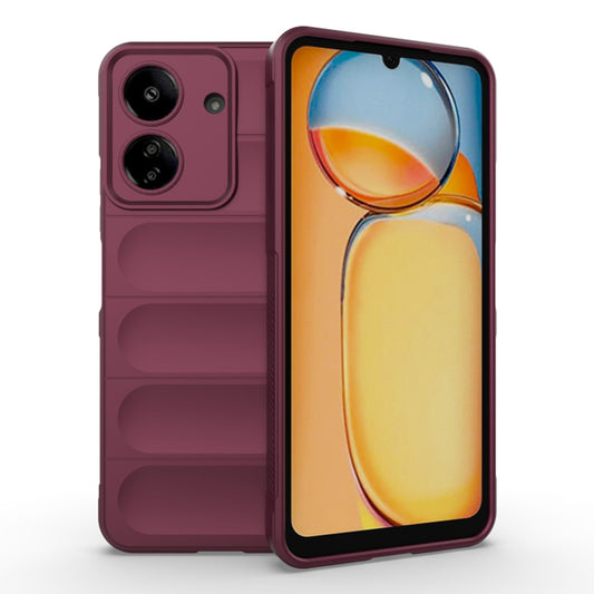 Husa de protectie Techsuit Magic Shield compatibila cu Xiaomi Redmi Poco C65, acoperire spate, visiniu