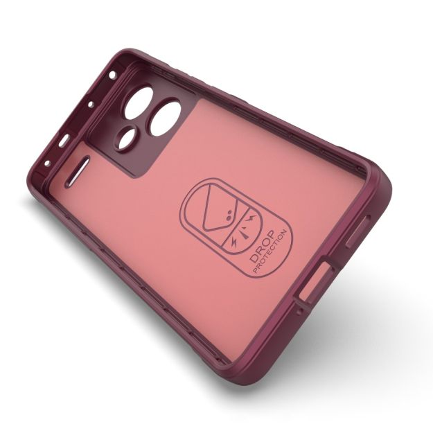 Husa de protectie Techsuit Magic Shield compatibila cu Xiaomi Redmi Note 13 Pro Plus 5G, acoperire spate, visiniu