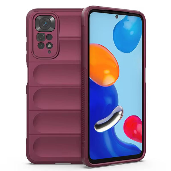 Husa de protectie Techsuit Magic Shield compatibila cu Xiaomi Redmi Note 11, acoperire spate, visiniu