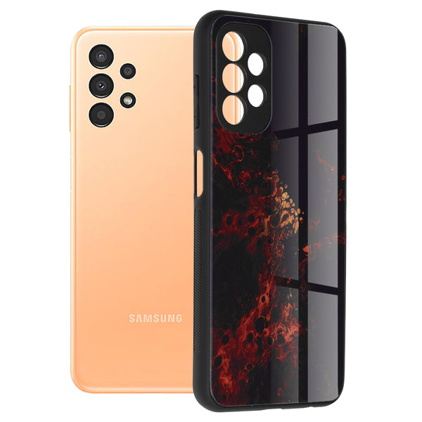 Husa de protectie Techsuit Glaze Series compatibila cu Samsung Galaxy A13 4G, acoperire spate, Red Nebula