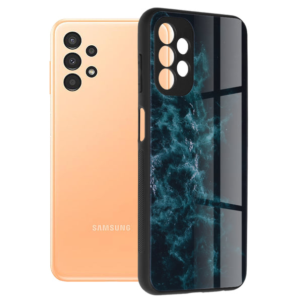 Husa de protectie Techsuit Glaze Series compatibila cu Samsung Galaxy A13 4G, acoperire spate, Blue Nebula