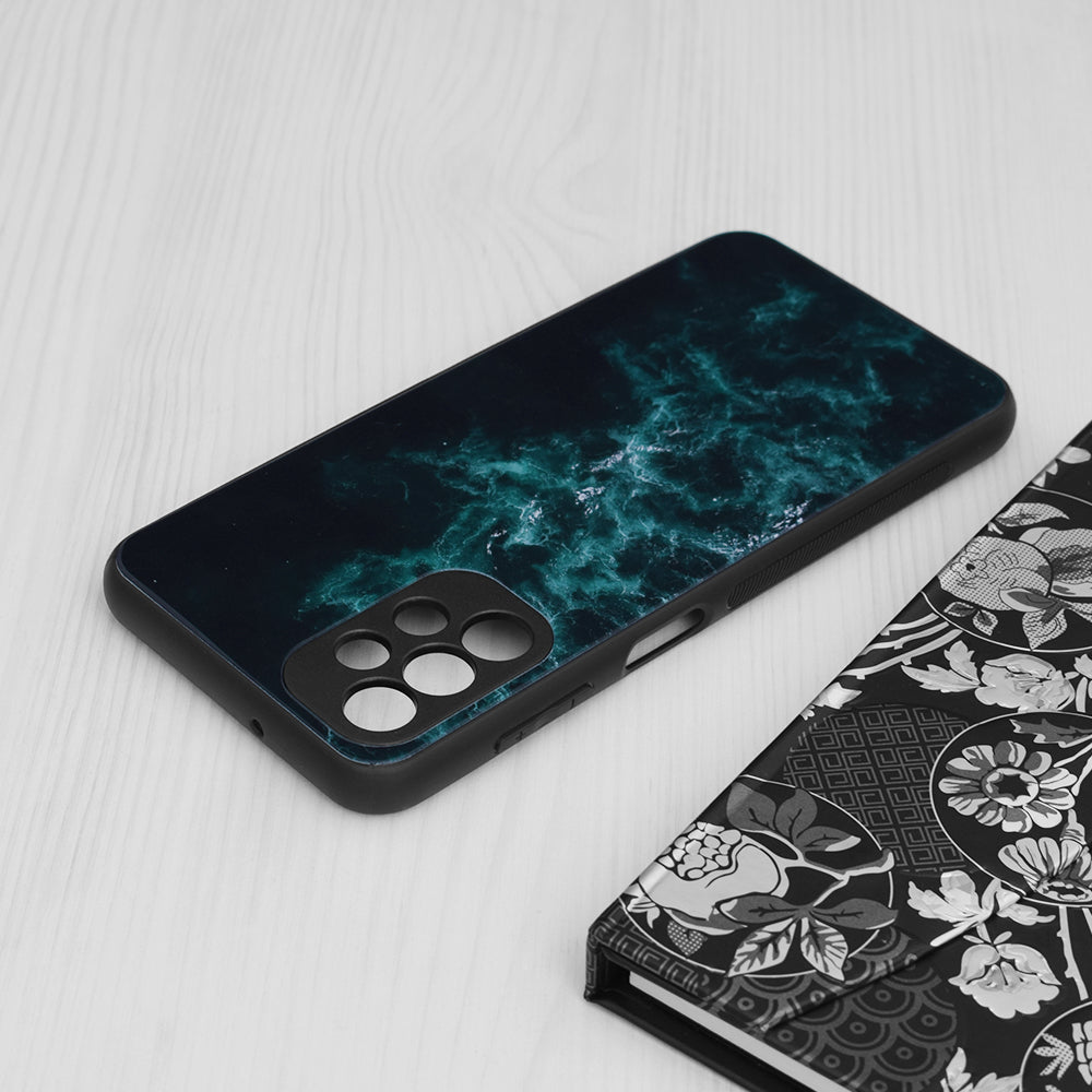 Husa de protectie Techsuit Glaze Series compatibila cu Samsung Galaxy A12, acoperire spate, Blue Nebula