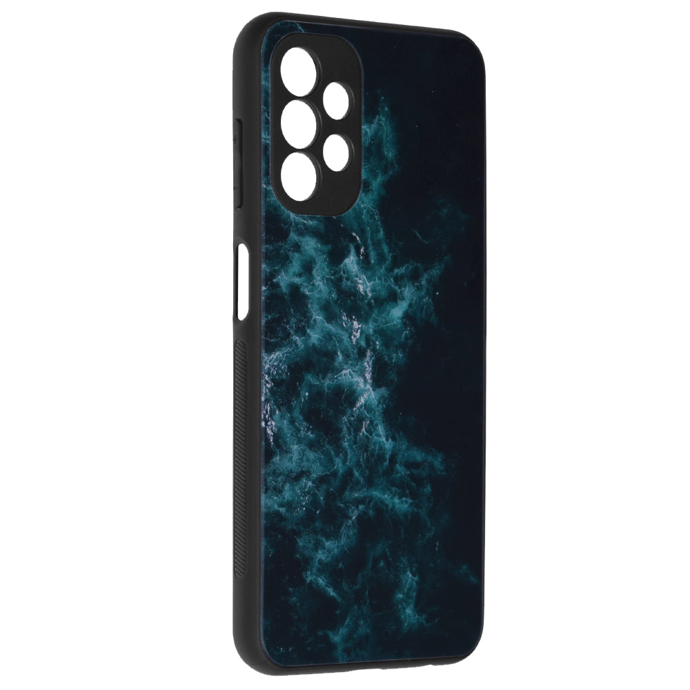 Husa de protectie Techsuit Glaze Series compatibila cu Samsung Galaxy A12, acoperire spate, Blue Nebula