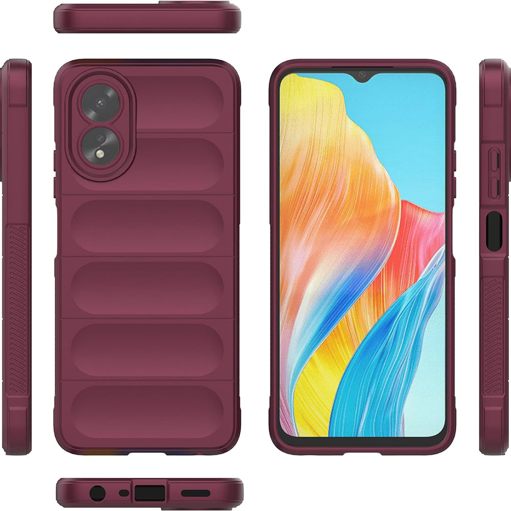 Husa de protectie Techsuit Magic Shield compatibila cu Oppo A18, acoperire spate, visiniu
