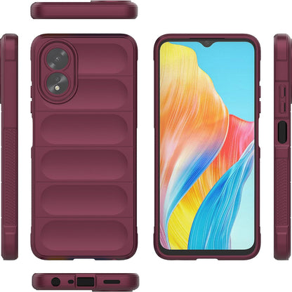 Husa de protectie Techsuit Magic Shield compatibila cu Oppo A38, acoperire spate, visiniu