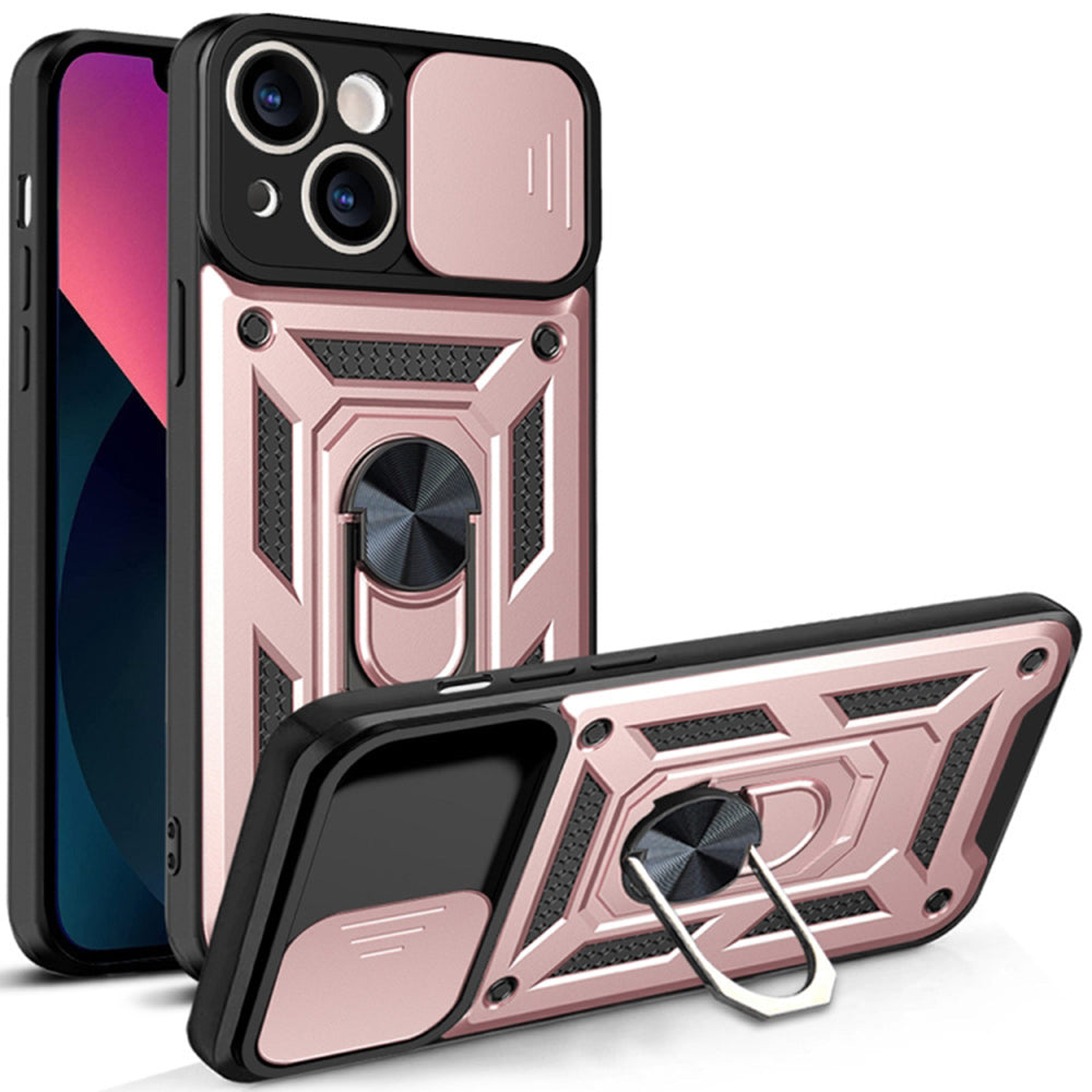 Husa de protectie Techsuit CamShield Series compatibila cu Apple iPhone 14, acoperire spate, rose gold