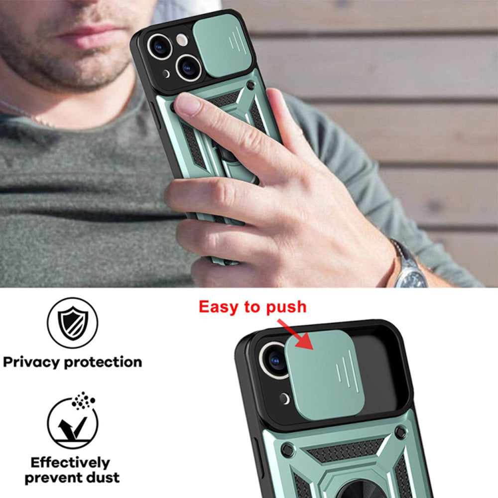 Husa de protectie Techsuit CamShield Series compatibila cu Apple iPhone 14, acoperire spate, verde