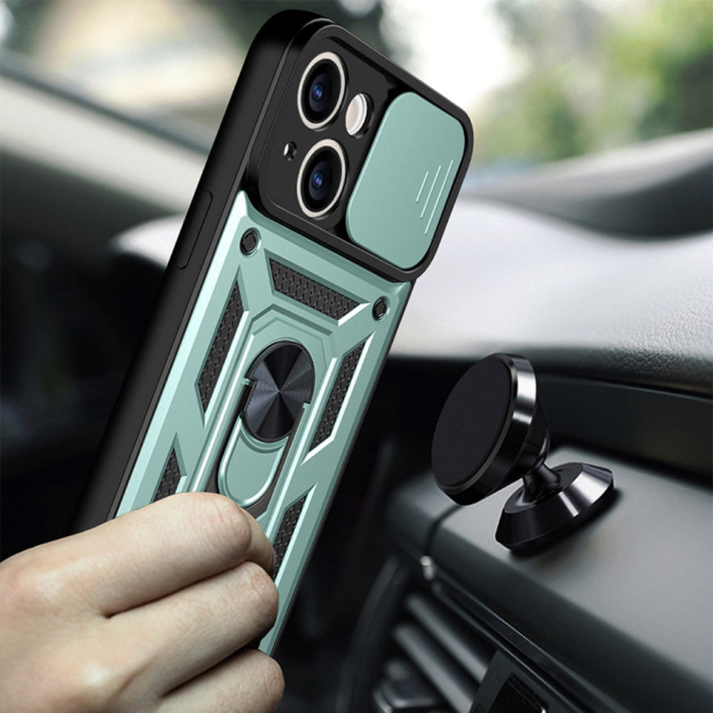 Husa de protectie Techsuit CamShield Series compatibila cu Apple iPhone 14, acoperire spate, verde