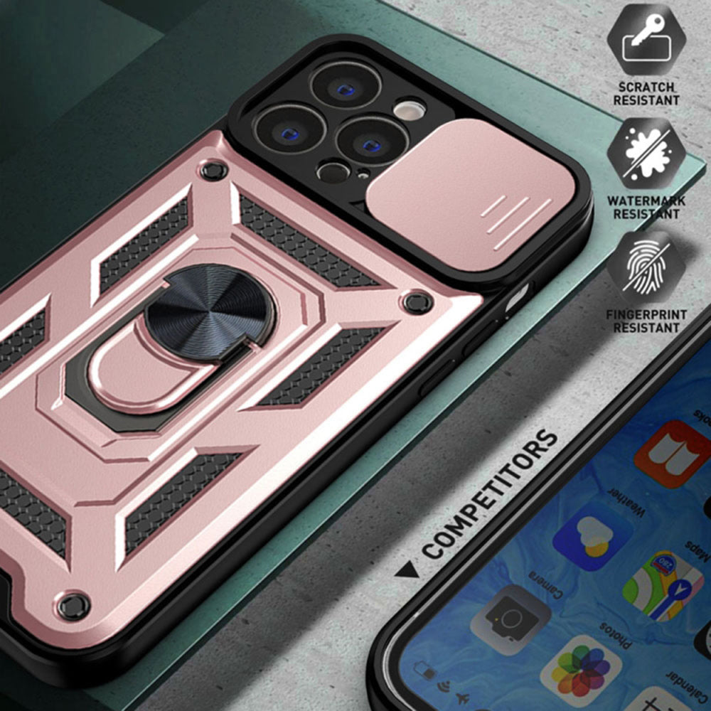 Husa de protectie Techsuit CamShield Series compatibila cu Apple iPhone 13 Pro, acoperire spate, rose gold