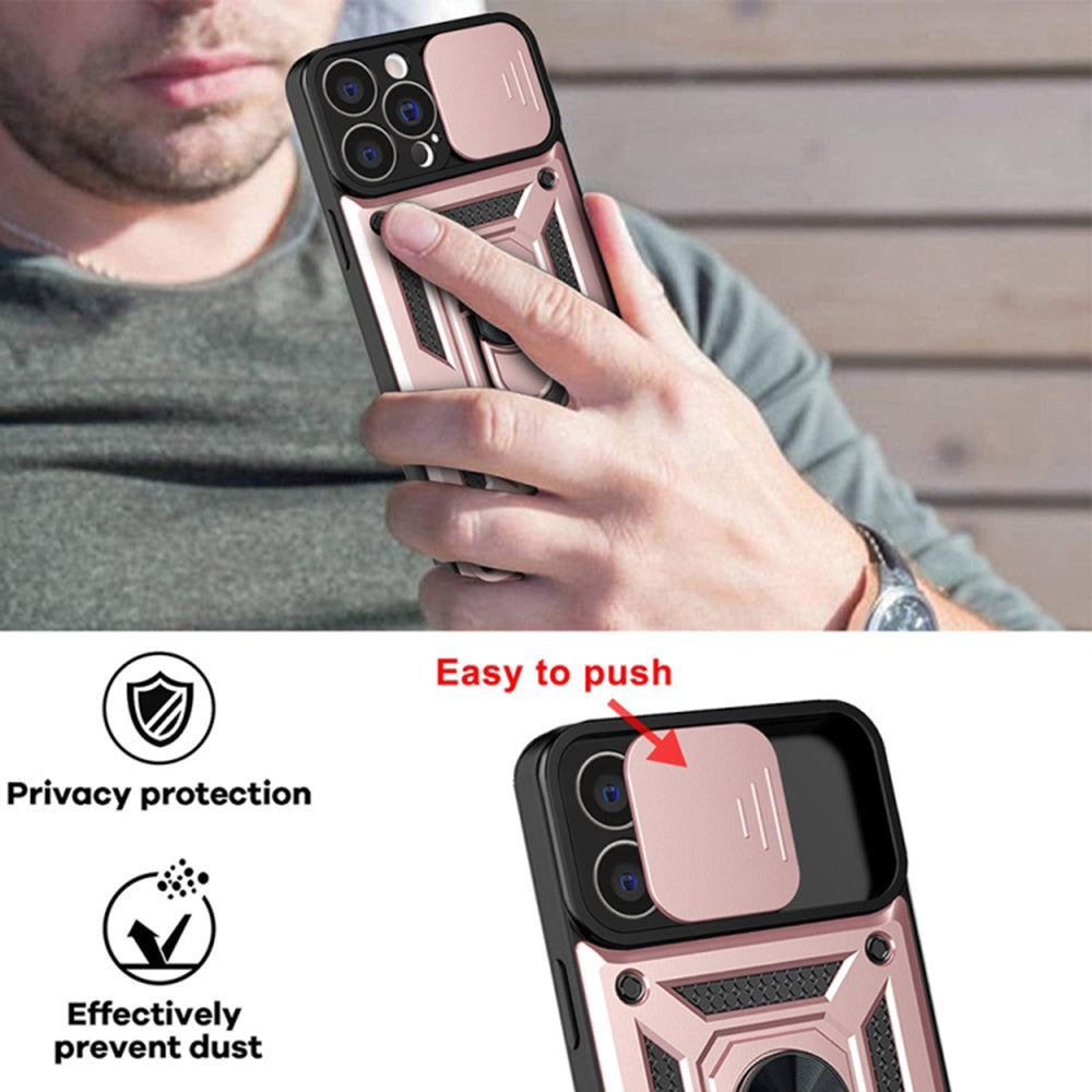 Husa de protectie Techsuit CamShield Series compatibila cu Apple iPhone 13 Pro, acoperire spate, rose gold
